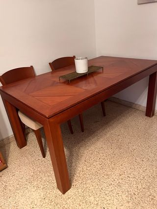 Mesa de comedor extensible madera cerezo