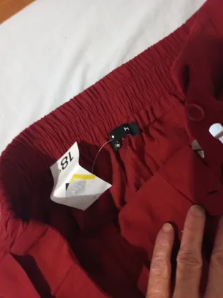 Pantalón Talla M Cintura Elástica Rojo