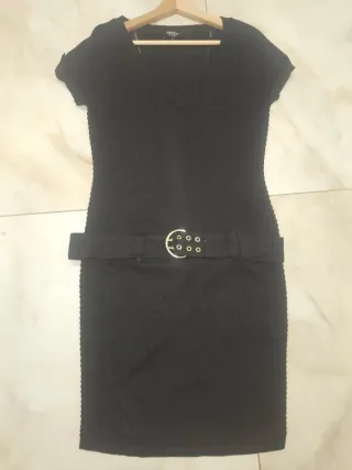 Vestido Morgan Negro con Cinturón