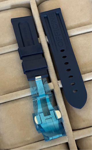 Cinturino per Panerai Blu con chiusura deployante