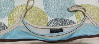 Camiseta tirantes rayas, azules y marrones. S