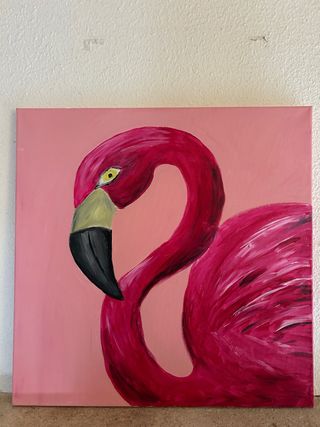 Cuadro Flamenco Rosa Acrílico