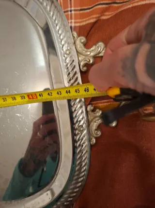 Bandeja plateada vintage. Metal.