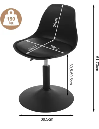 Set 2 sgabelli neri moderni