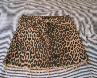 Minifalda denim leopardo Zara M