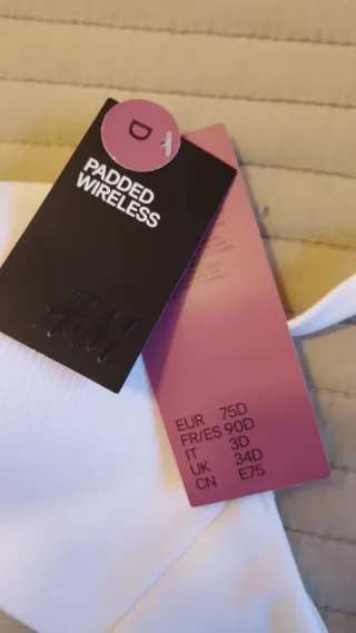 Sujetador algodón blanco H&M 75D