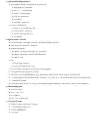 Logitech Pop Keys Daydream Teclado Mecánico 00TBW8