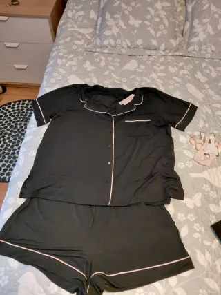 Conjunto Pijama Corto Victoria's Secret Negro L