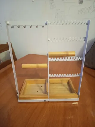 Joyero organizador blanco y madera