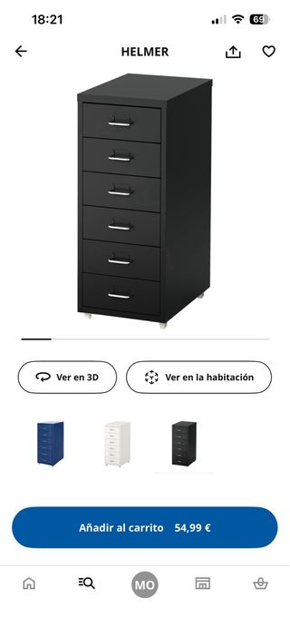 Cajonera con ruedas metalica HELMER ikea