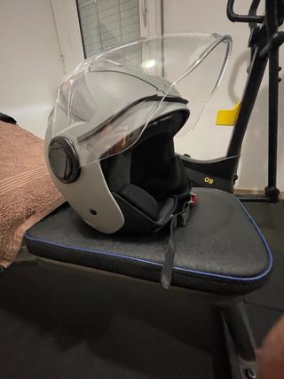 Casco de moto negro talla S los dos