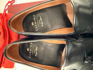 Mocasines Carmina Piel Negra Tassel