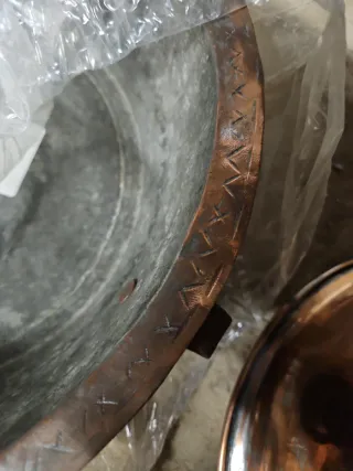 Cazos de cobre antiguos