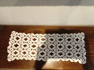 Tapete Ganchillo Blanco Hecho a Mano