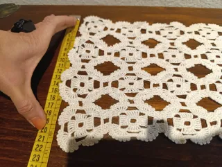 Tapete Ganchillo Blanco Hecho a Mano