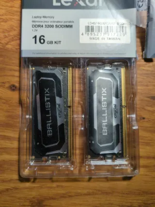 Mem. RAM 16gb, Crucial Ballistix DDR4 3200 CL16