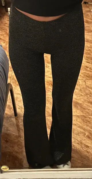 Pantalón Subdued Negro Plateado Acampanado