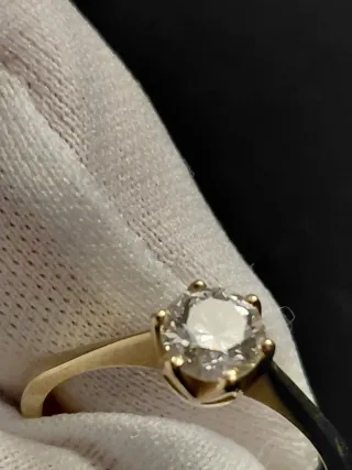 Anillo Diamante 0.61ct Cert. IGI Oro 14k talla 12