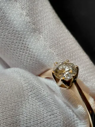 Anillo Diamante 0.61ct Cert. IGI Oro 14k talla 12