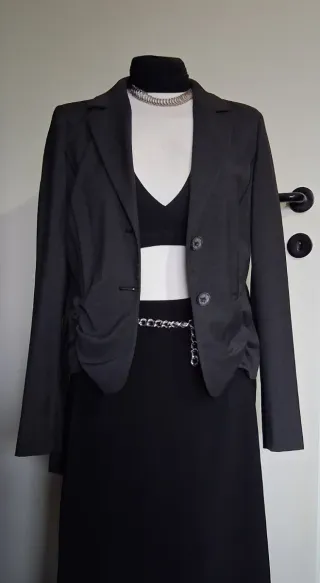 Giacca donna elegante grigio ferro