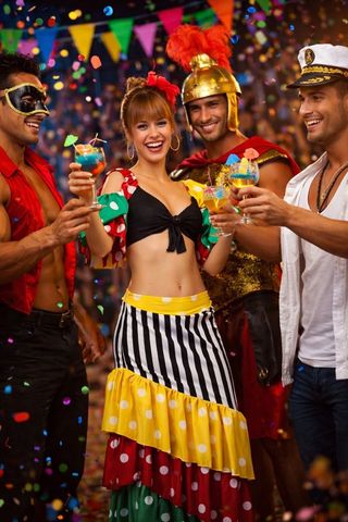 Disfraz Carnaval Rumbera Multicolor Atosa Talla M-