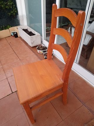 ESCRITORIO CON SILLA DE MADERA DE PINO NATURAL