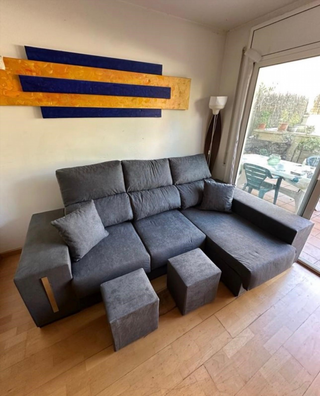 Sofás chaise longue 2 puff + 2 cojines