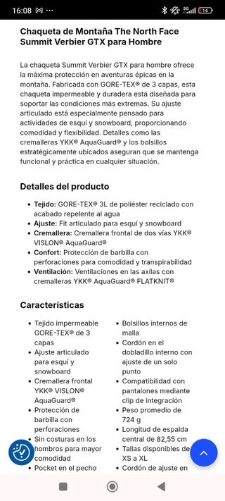 Chaqueta The North Face Gore-Tex Summit