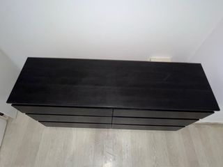 Cajonera 6 cajones, mueble negro-marrón