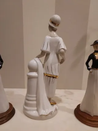 3 Figuras Porcelana Antiguas Mujer