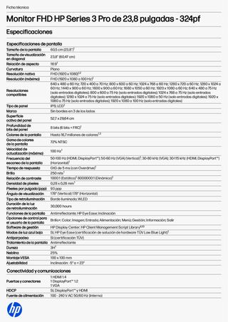 Monitor HP 324PF Negro