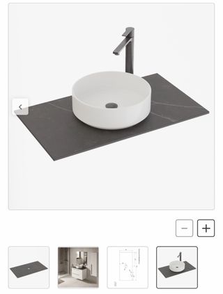 Encimera lavabo Dekton gris oscuro 101x46x1.2 cm