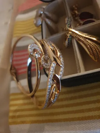 Joyero con joyas chapadas en oro 18 k anillos tall