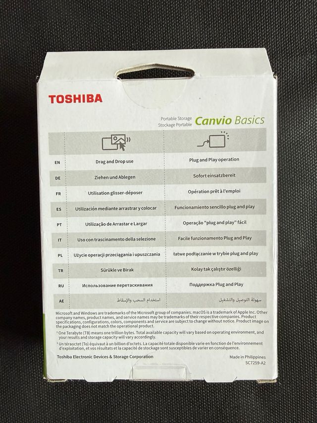 Disco Duro Externo Toshiba Canvio Basics 2TB