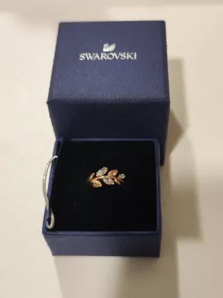 Anillo Swarovski Flor Oro Rosa y Circonitas