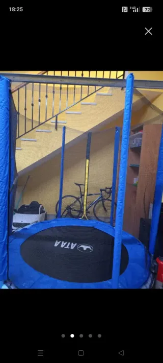 Cama elástica infantil con red de seguridad