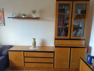 Muebles de salón madera y cristal