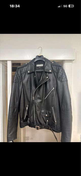 Chaqueta de cuero Isaco cruzada