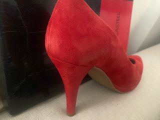 Zapatos Pepe Castell Tacon Rojo Ante Talla 39