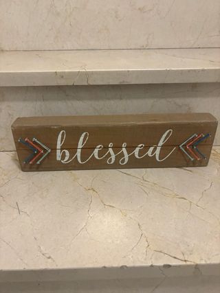 Letrero de madera Blessed