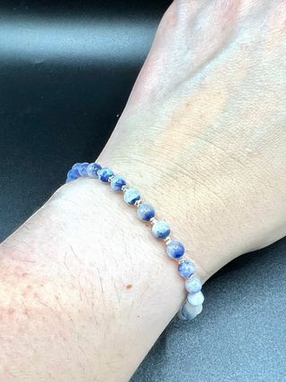 Pulsera de Dumortierita Natural y Plata 925