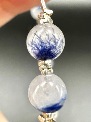 Pulsera de Dumortierita Natural y Plata 925