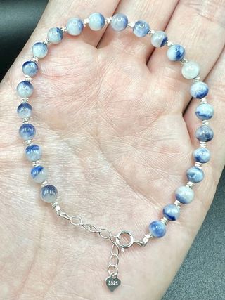 Pulsera de Dumortierita Natural y Plata 925