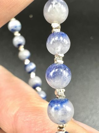 Pulsera de Dumortierita Natural y Plata 925