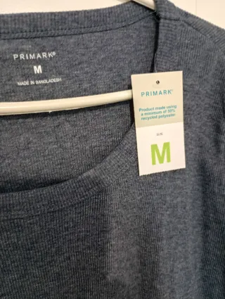 Camiseta canalé azul t.M