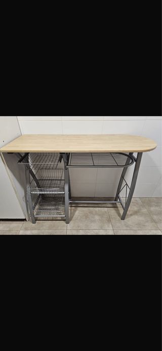 Mueble auxiliar cocina madera y metal