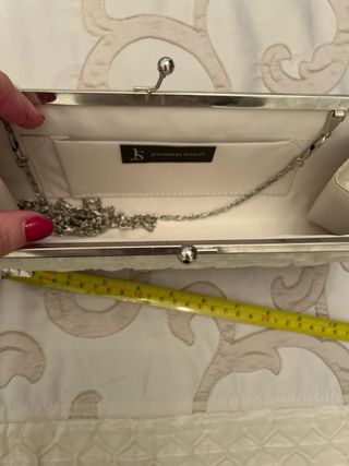 Bolso de mano fiesta floral beige