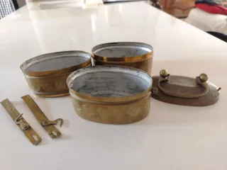 Fiambrera tiffin antigua latón