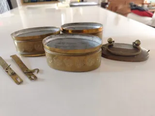 Fiambrera tiffin antigua latón