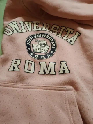 Felpa rosa con cappuccio Università Roma